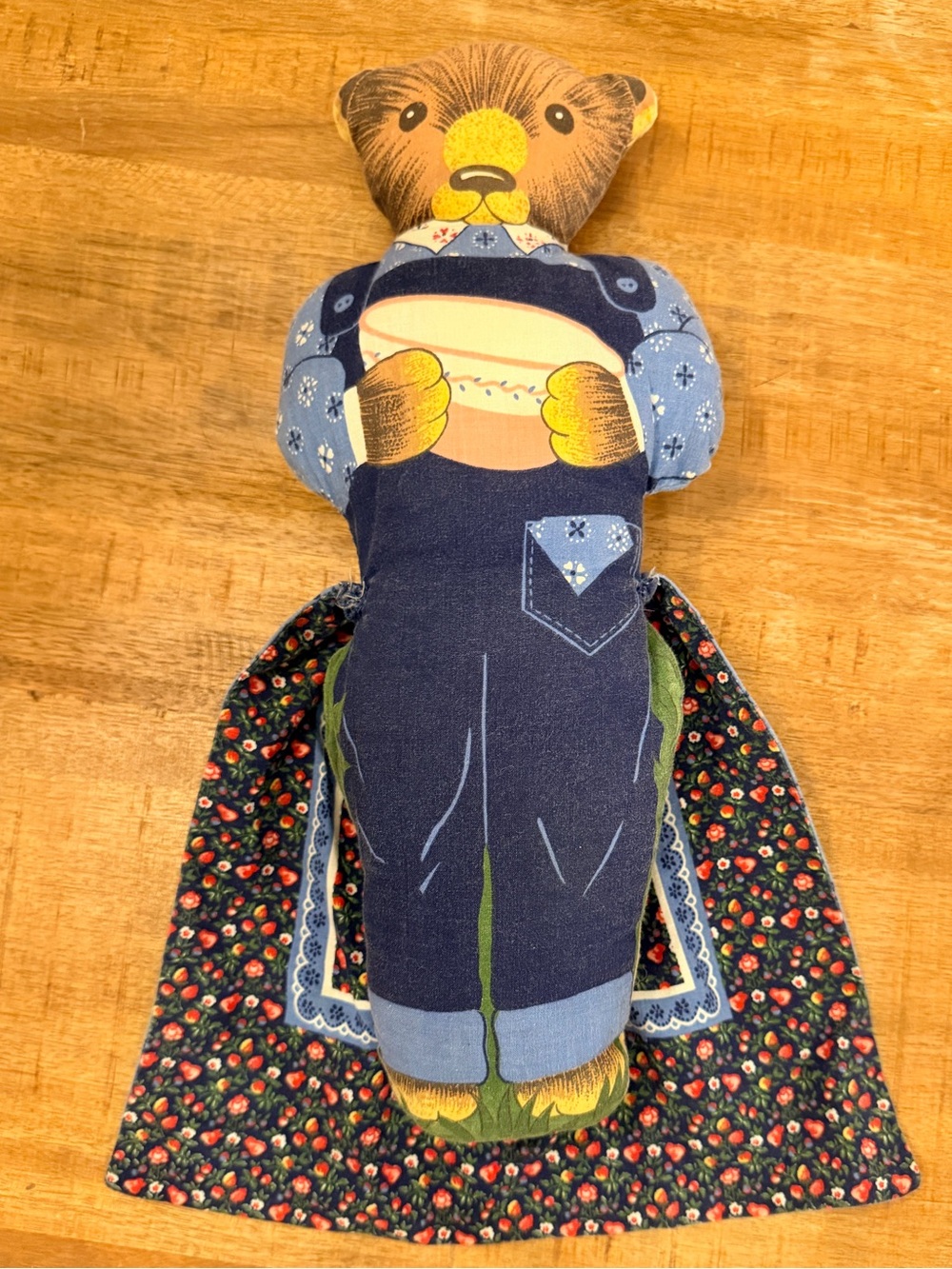 Vintage Goldilocks and the three bears triple sided stuffed plush toy